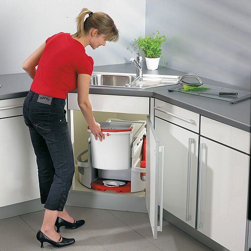 Rondo Comfort. Выдвижная система с 3 мусорными ведрами: 1шт. - 20л, 2шт. по 10л. в интернет-магазине «Mebelex»