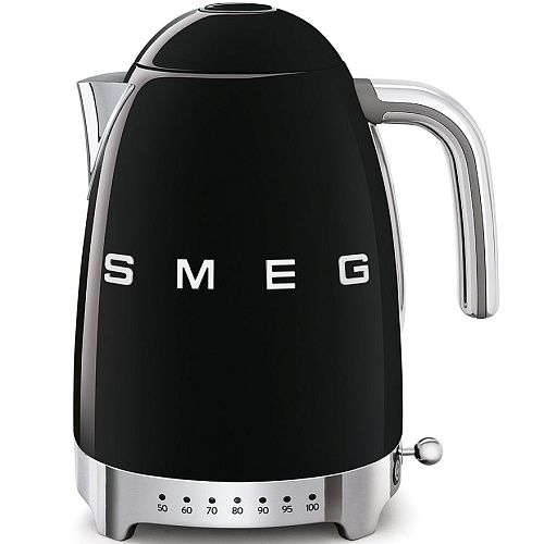 Чайник электрический SMEG KLF04BLEU с регулируемой температурой, черный фото в интернет-магазине «Mebelex»