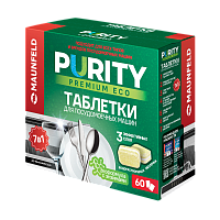 749 руб., Таблетки для посудомоечных машин MAUNFELD Purity Premium ECO all in 1 MDT60PE (60 шт. в упаковке)