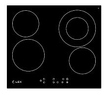 13 990 руб., Стеклокерамическая панель LEX EVH 641 BL (черное стекло, расширяемая зона)
