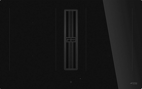 Индукционная варочная панель SMEG HOBD482D2 со встроенной вытяжкой, черный фото в интернет-магазине «Mebelex»