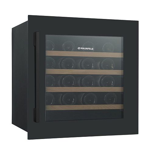 Винный шкаф Встраиваемый MAUNFELD MBWC-92S36, 36 бутылок, в пенал, черный фото в интернет-магазине «Mebelex»
