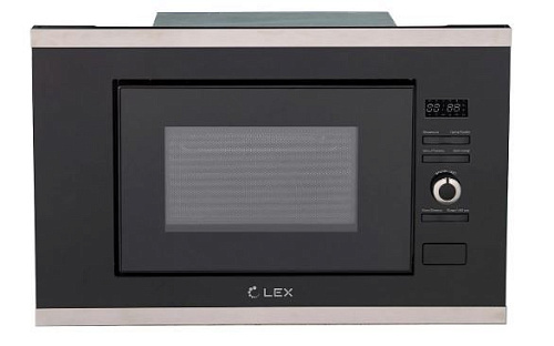 Микроволновая печь встраиваемая LEX BIMO 20.03 INOX (черный+нерж.сталь) фото в интернет-магазине «Mebelex»