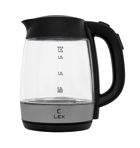 Чайник электрический LEX LX 30011-1 черный фото в интернет-магазине «Mebelex»