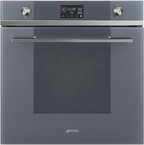 Духовой шкаф Электрический SMEG SO6102M2S с функцией СВЧ серебристый фото в интернет-магазине «Mebelex»