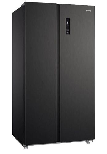 Холодильник Side-By-Side Отдельностоящий Korting KNFS 93535 XN Черная нержавеющая сталь фото в интернет-магазине «Mebelex»