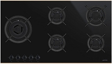 242 390 руб., Варочная панель газовая SMEG PV695LCNR Черная стеклокерамика