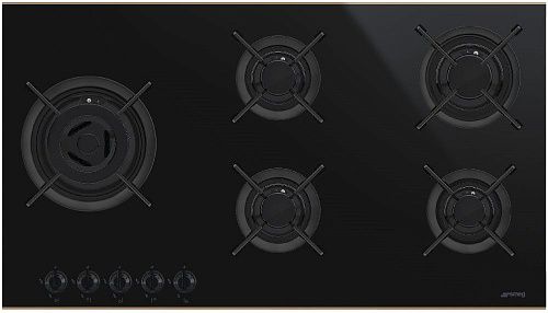 Варочная панель газовая SMEG PV695LCNR Черная стеклокерамика фото в интернет-магазине «Mebelex»