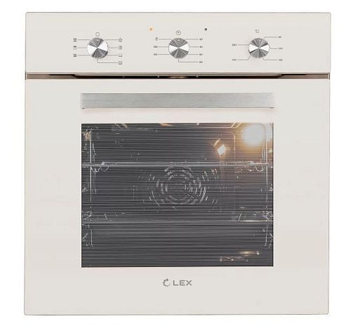 Шкаф духовой электрический встраиваемый LEX EDM 073 IV LIGHT, белый антик фото в интернет-магазине «Mebelex»