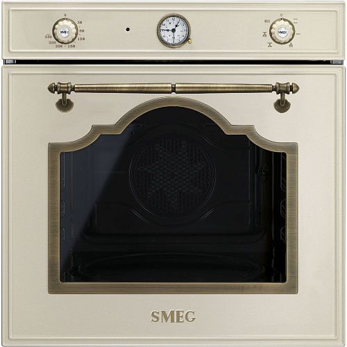 Духовой шкаф Электрический SMEG SF700PO, кремовый, фурнитура латунная. фото в интернет-магазине «Mebelex»