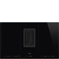 419 990 руб., Варочная панель Индукционная SMEG HOBD682R1 со встроенной вытяжкой, прямой край, черный