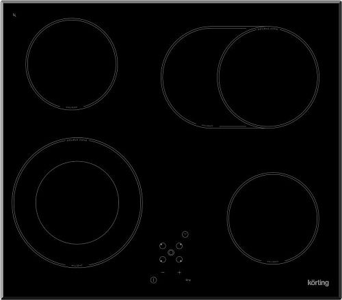 Стеклокерамическая варочная поверхность KORTING HK 62051 B черный/скошенный край фото в интернет-магазине «Mebelex»