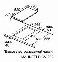 14 490 руб., Варочная поверхность индукционная MAUNFELD CVI292S2BBKF Inverter