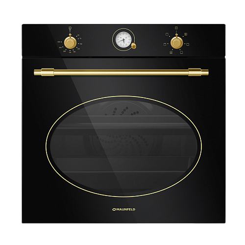 Электрический духовой шкаф MAUNFELD EOEFG.566RBG.RT черное стекло + матовое золото фото в интернет-магазине «Mebelex»