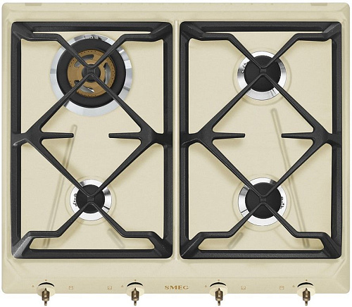Варочная панель газовая SMEG SRV864POGH Кремовый фото в интернет-магазине «Mebelex»
