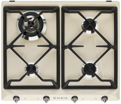 Варочная панель газовая SMEG SR964PGH Кремовая фото в интернет-магазине «Mebelex»