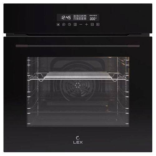 Шкаф духовой электрический встраиваемый LEX EDS 100 BBL черное стекло фото в интернет-магазине «Mebelex»