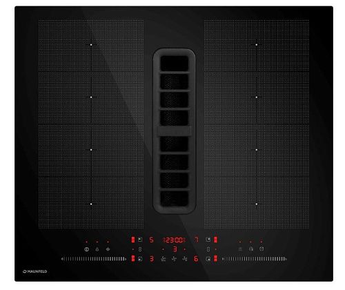 Варочная панель Индукционная MAUNFELD MIHC604SF2BK с вытяжкой, черная фото в интернет-магазине «Mebelex»