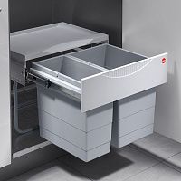 17 230 руб., Space Saving. Выдвижная система с 2 ведрами: 18л и 12 л, стационарная общая крышка.