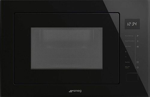 Встраиваемая микроволновая печь SMEG FMI025B3, чёрное стекло фото в интернет-магазине «Mebelex»
