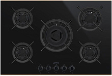 228 990 руб., Варочная панель газовая SMEG PV675CNR Черная стеклокерамика