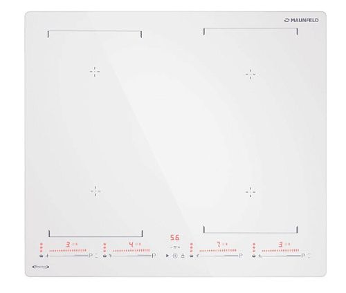 Варочная панель Индукционная MAUNFELD CVI604SBEXWH Inverter, белый фото в интернет-магазине «Mebelex»