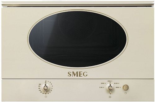 Встраиваемая микроволновая печь SMEG MP822NPO, кремовый фото в интернет-магазине «Mebelex»