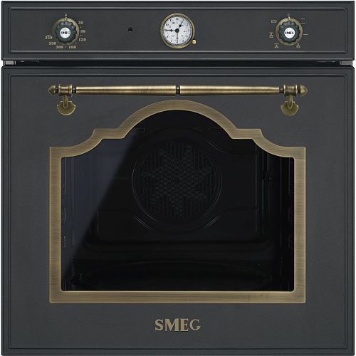 Духовой шкаф Электрический SMEG SF700AO, цвет антрацит, фурнитура латунная фото в интернет-магазине «Mebelex»