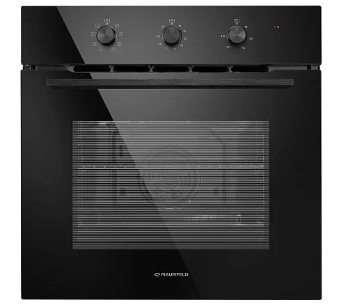 Шкаф духовой электрический MAUNFELD MEOC708PB2 черный + черная фурнитура фото в интернет-магазине «Mebelex»