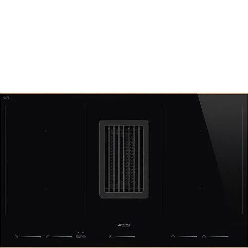 Варочная панель Индукционная SMEG HOBD682R1 со встроенной вытяжкой Черный фото в интернет-магазине «Mebelex»
