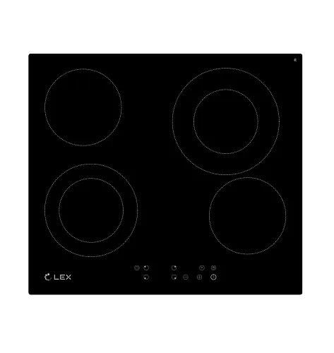 Стеклокерамическая панель LEX EVH 642-1 BL (черное стекло, две расширяемые зоны) фото в интернет-магазине «Mebelex»
