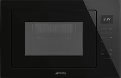 Встраиваемая микроволновая печь SMEG FMI025B3, чёрное стекло