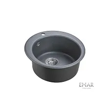 10 293 руб., Мойка кухонная кварцевая EMAR EMQ-1475.C Антрацит