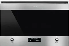 Встраиваемая микроволновая печь SMEG MP322X1, нержавеющая сталь/ черное стекло