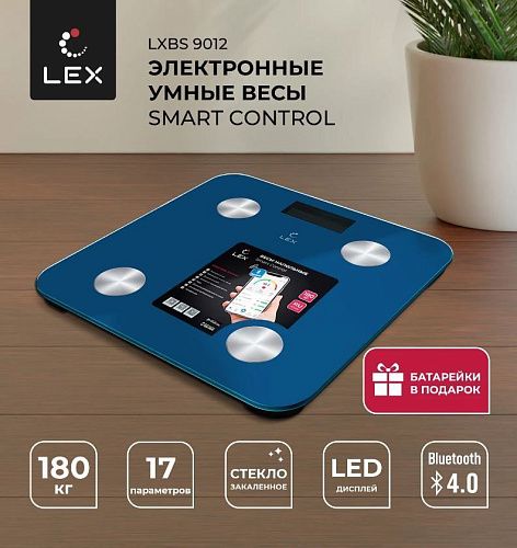 Весы напольные LEX LXBS9012, синий фото в интернет-магазине «Mebelex»