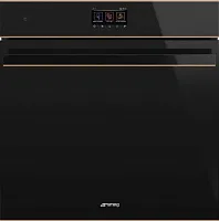 377 690 руб., Духовой шкаф Электрический SMEG SO6604S4PNR, комбинированный с паром, черное стекло, медный профиль